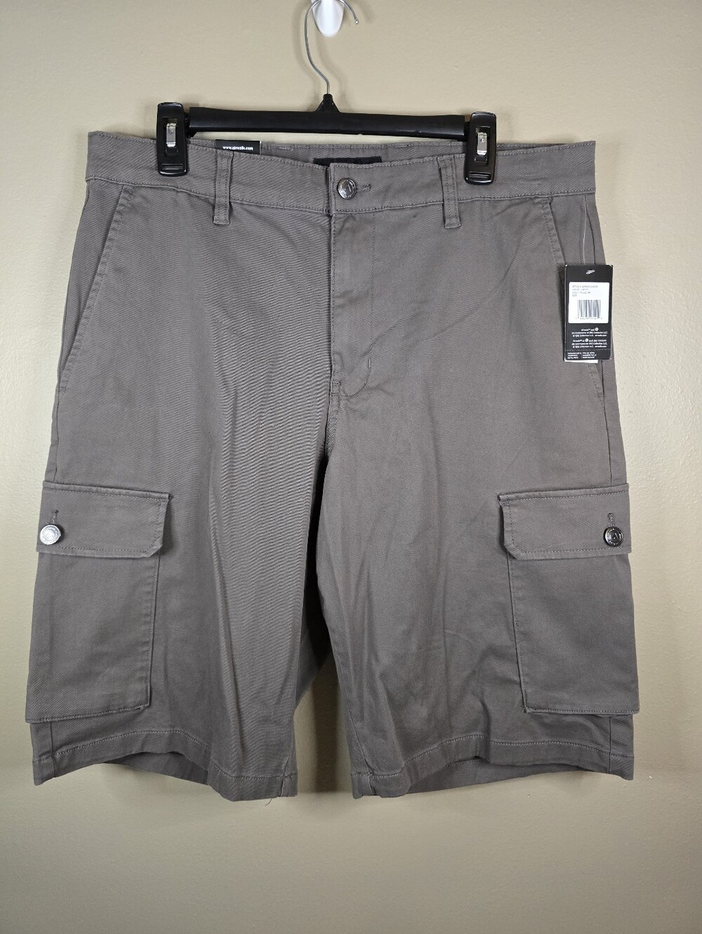 AIRWALK Cargo Shorts Men's Smoke/Gray Lightweight Twill 6-POCKETS Flat Front